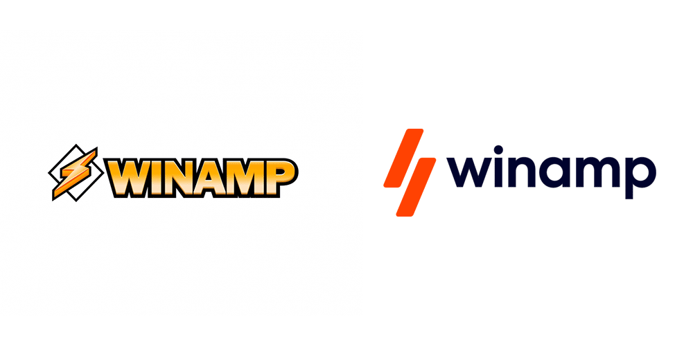 Winamp新舊LOGO對比（左圖為舊）