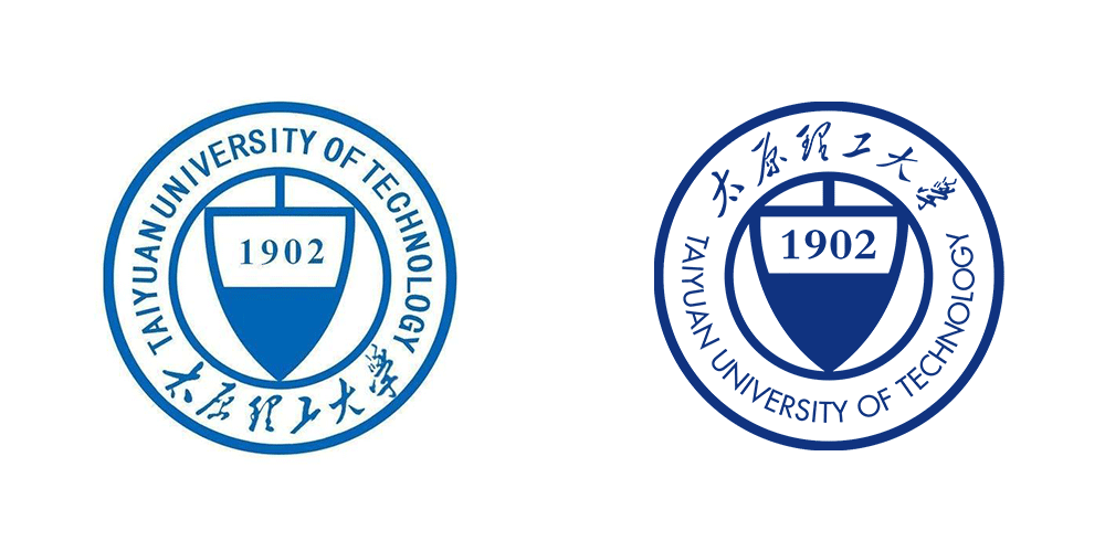 太原理工大學新舊LOGO對比（左舊右新）